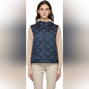 Max Mara Reversible The Cube Navy Visoft Down Gilet Puffer Vest Womens Small